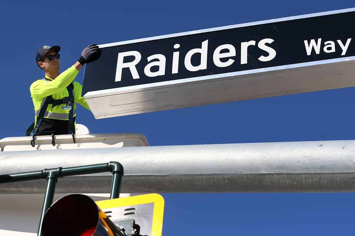 Street Signs Installed On ‘Raiders Way’ In Las Vegas