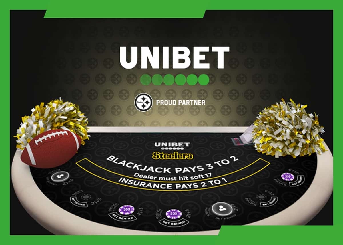 Unibet Launches Pittsburgh Steelers Branded Live Dealer Blackjack For Pennsylvania Players